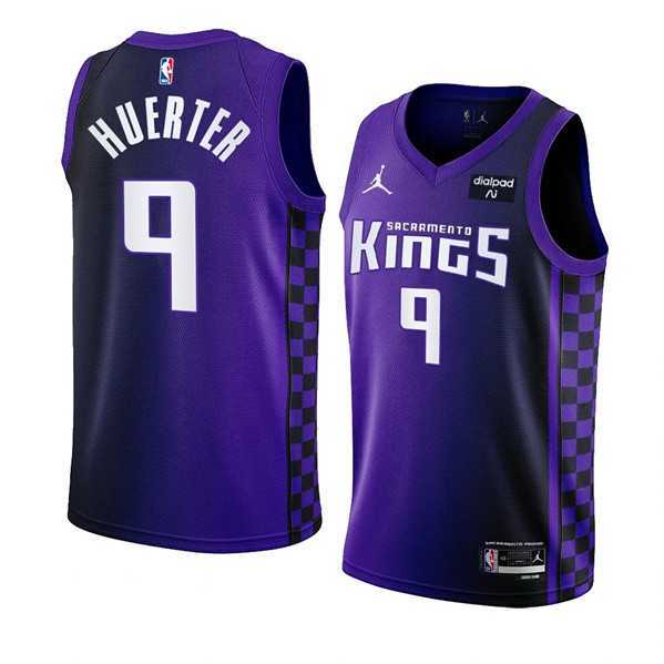 Men's Sacramento Kings #9 Kevin Huerter Purple 2023-24 Statement Edition Swingman Stitched Jersey Dzhi